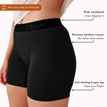 Flissie women's bamboo boxer shorts with a 6 inch leg