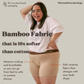 Model wearing Flissie womens boxers in the colour fawn brown and wearing a size large