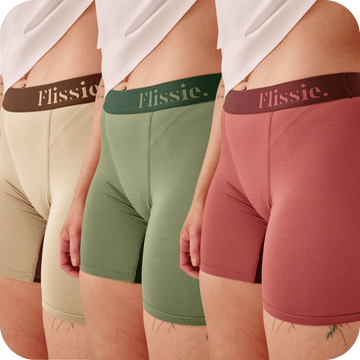 Flissie womens boxers in brown, green and pink